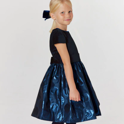 Girl dual fabric dress