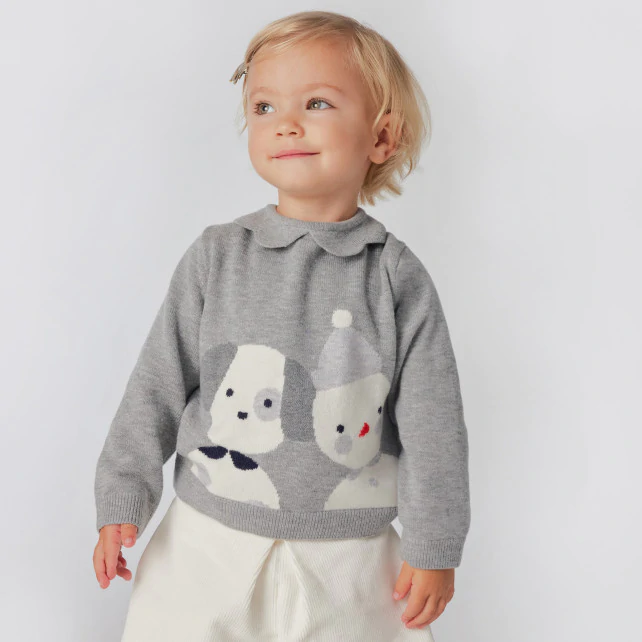 Baby girl intarsia pattern jumper