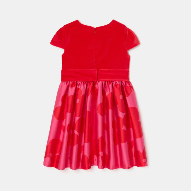 Girl dual fabric dress