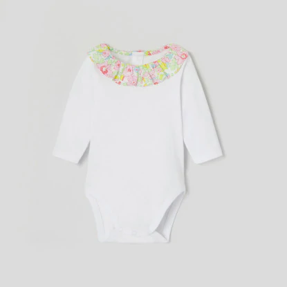 Baby girl bodysuit with Liberty ruffle