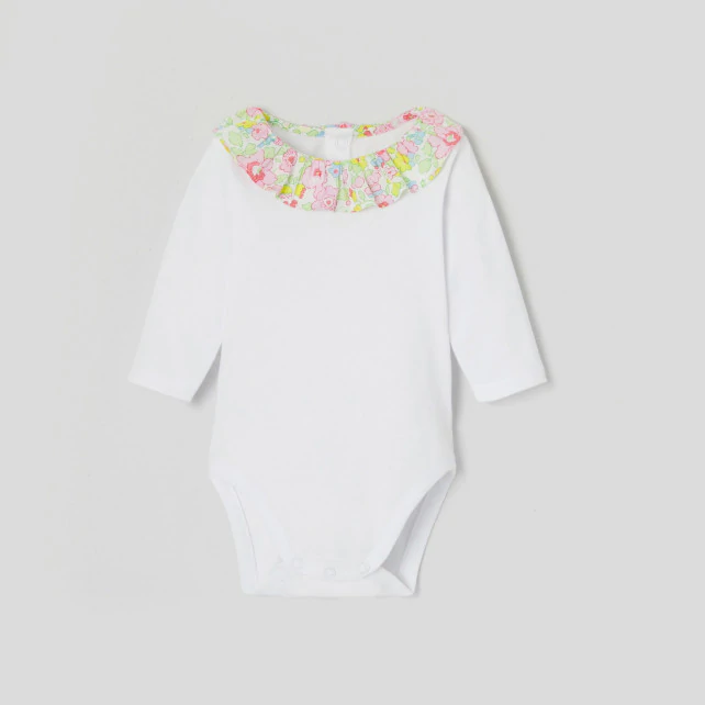 Baby girl bodysuit with Liberty ruffle