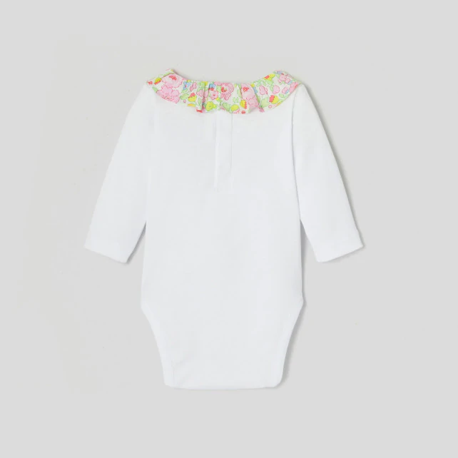 Baby girl bodysuit with Liberty ruffle