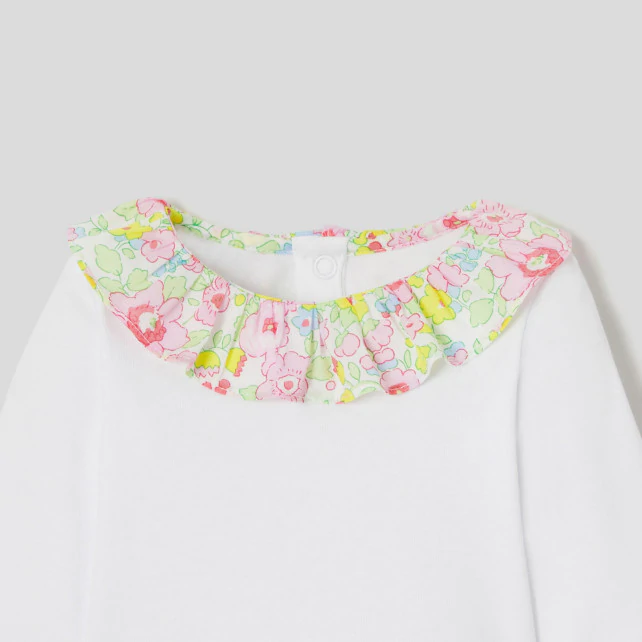 Baby girl bodysuit with Liberty ruffle