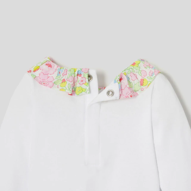 Baby girl bodysuit with Liberty ruffle