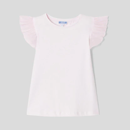 Girl t-shirt with ruffled sleeves