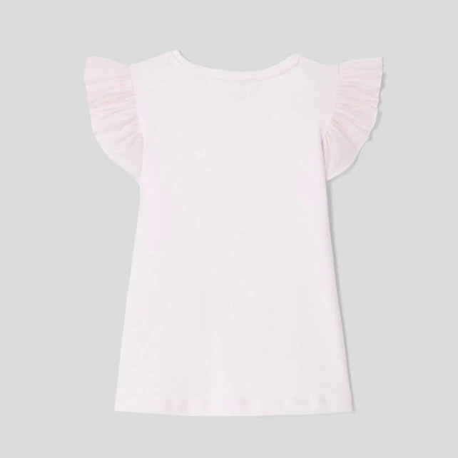 Girl t-shirt with ruffled sleeves