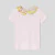 Girl Liberty fabric collar t-shirt