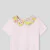 Girl Liberty fabric collar t-shirt