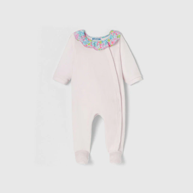 Baby girl pyjamas in velvet sherpa