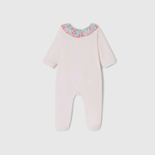 Baby girl pyjamas in velvet sherpa