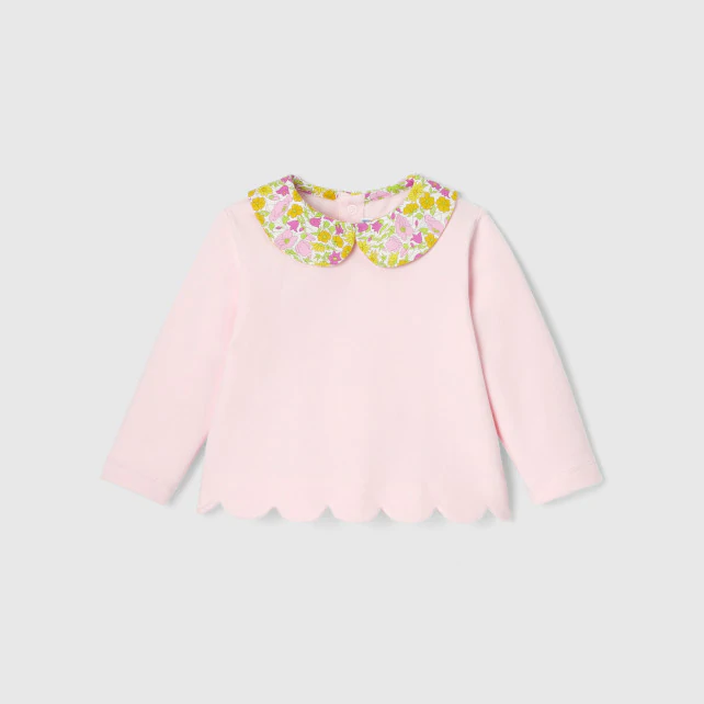 Baby girl sweatshirt with Liberty collar