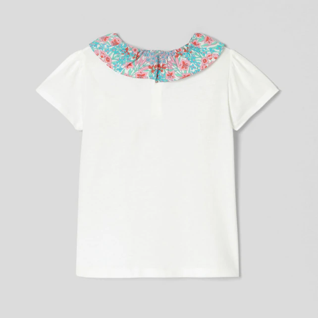 Girl t-shirt with Liberty fabric ruffle