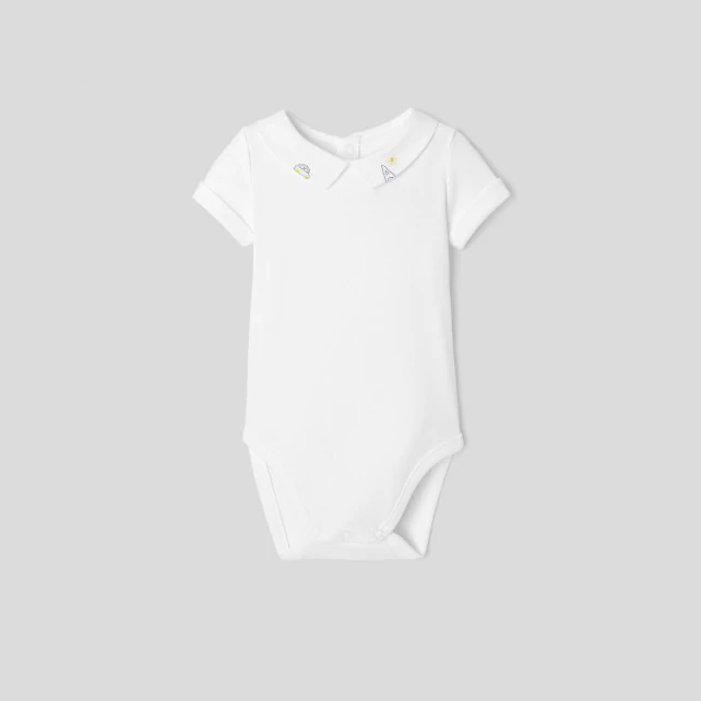 Baby boy bodysuit with collar