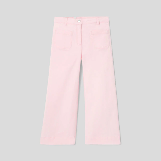 Girl wide-leg trousers in twill