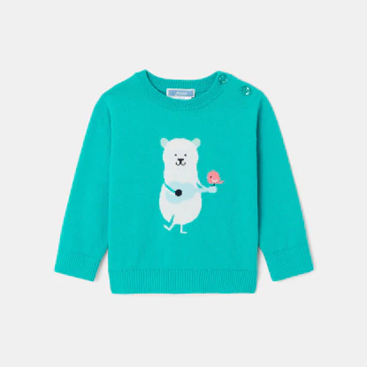 Baby boy intarsia bear jumper