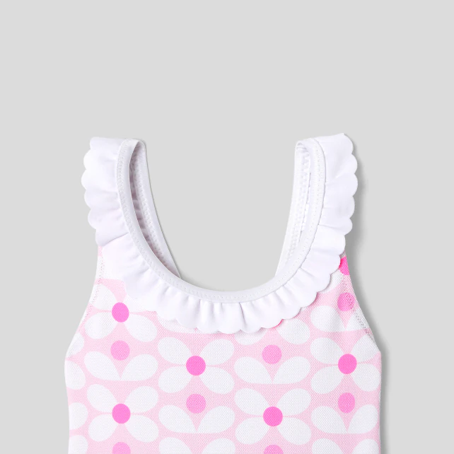 Baby girl flower pattern swimsuit