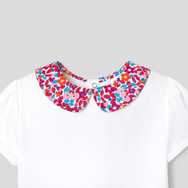 Girl Liberty collar T-shirt