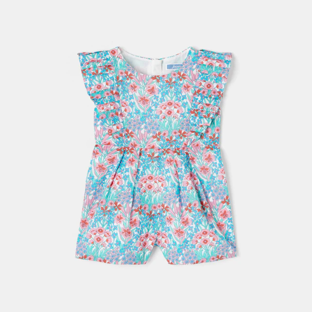 Baby girl jumpsuit in Liberty fabric