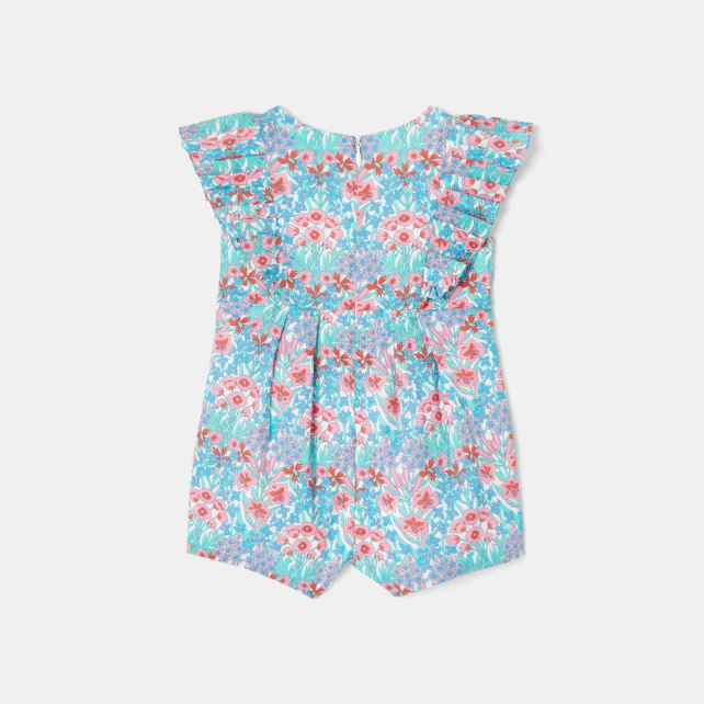 Baby girl jumpsuit in Liberty fabric