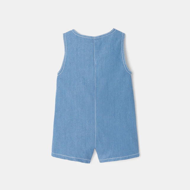 Baby boy denim short overalls