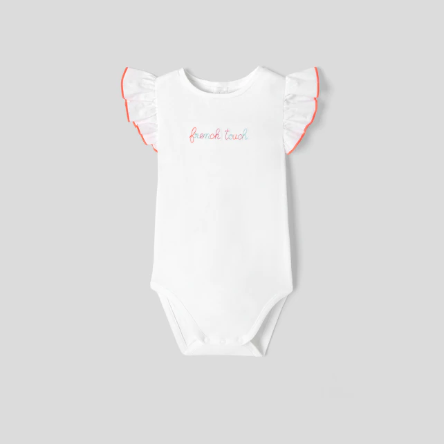 Baby girl bodysuit with ruffled sleeves