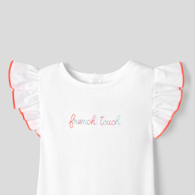 Baby girl bodysuit with ruffled sleeves