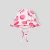 Baby girl bonnet with cherry pattern