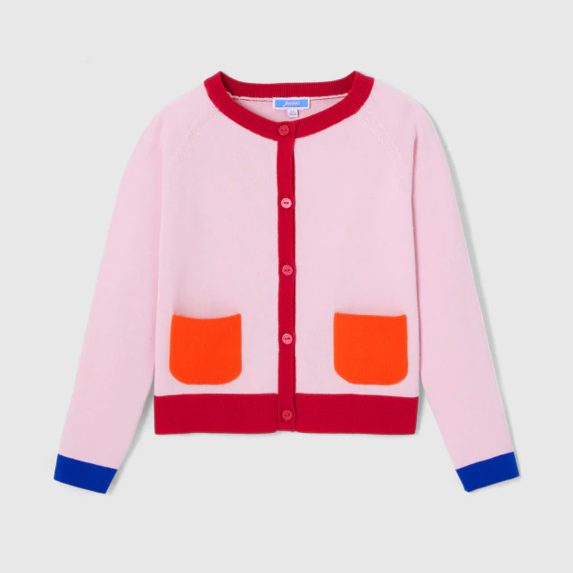 Girl colour block cardigan