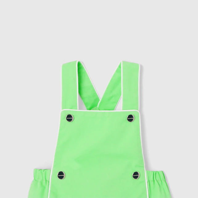 Baby boy short twill overalls