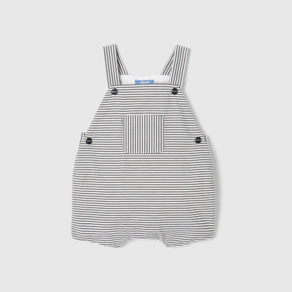 Baby boy striped poplin overalls