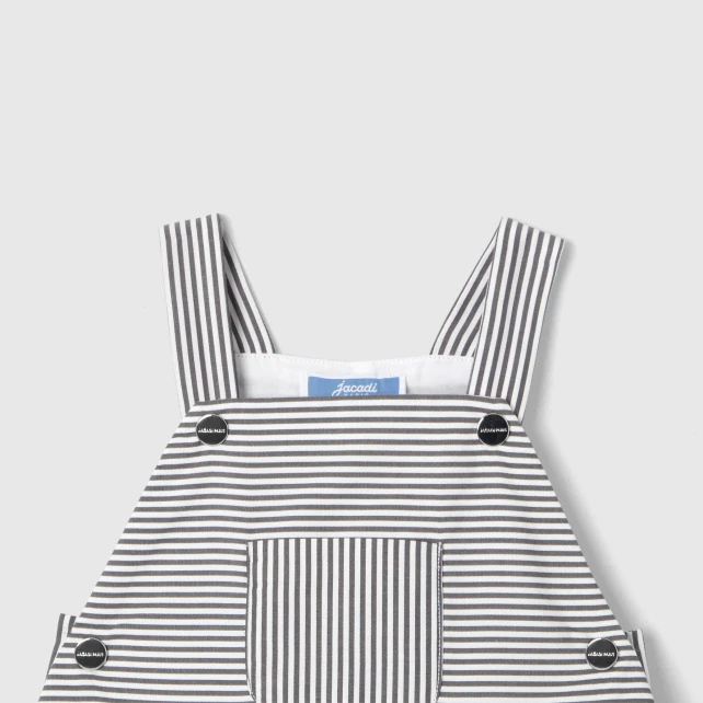 Baby boy striped poplin overalls