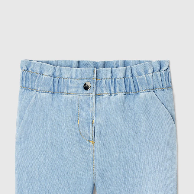 Baby girl trousers in light denim