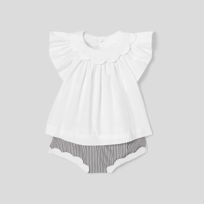 Baby girl striped bloomer set