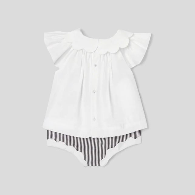 Baby girl striped bloomer set