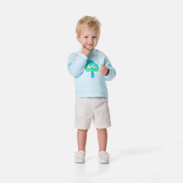 Baby boy sweatshirt in cotton piqu