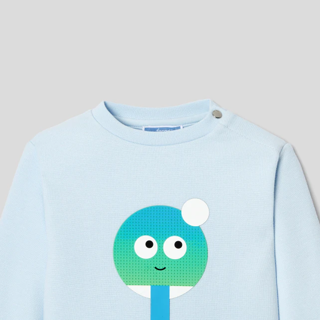 Baby boy sweatshirt in cotton piqu