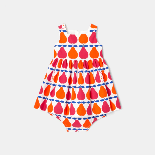 Baby girl dress with pear pattern