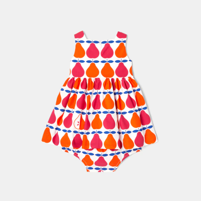 Baby girl dress with pear pattern