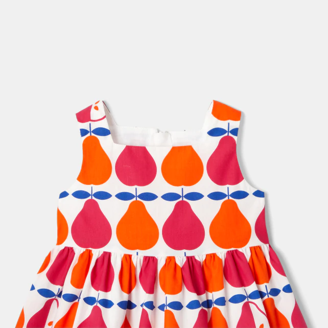 Baby girl dress with pear pattern