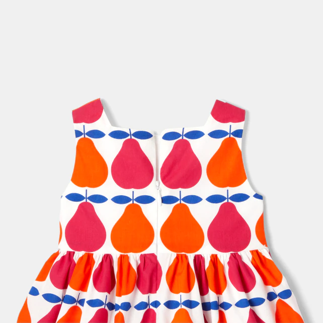 Baby girl dress with pear pattern