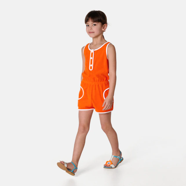 Girl terrycloth jumpsuit