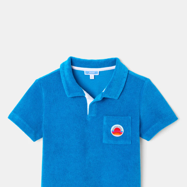 Boy terry polo shirt