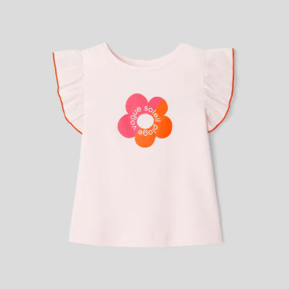 Baby girl's T-shirt with ruffled sleeves