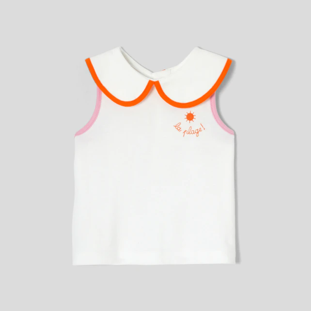 Baby girl sleeveless polo shirt