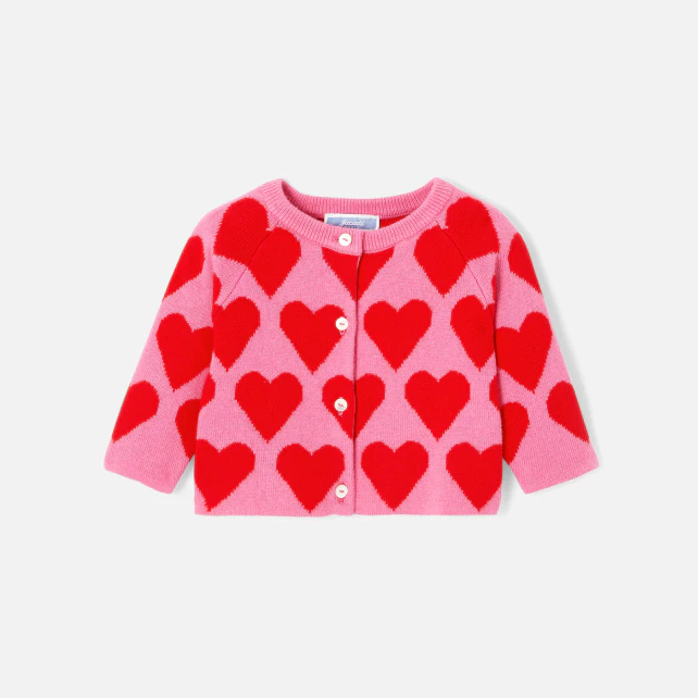 Baby girl small hearts cardigan