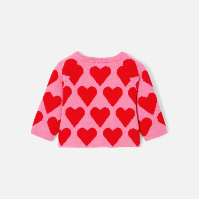 Baby girl small hearts cardigan