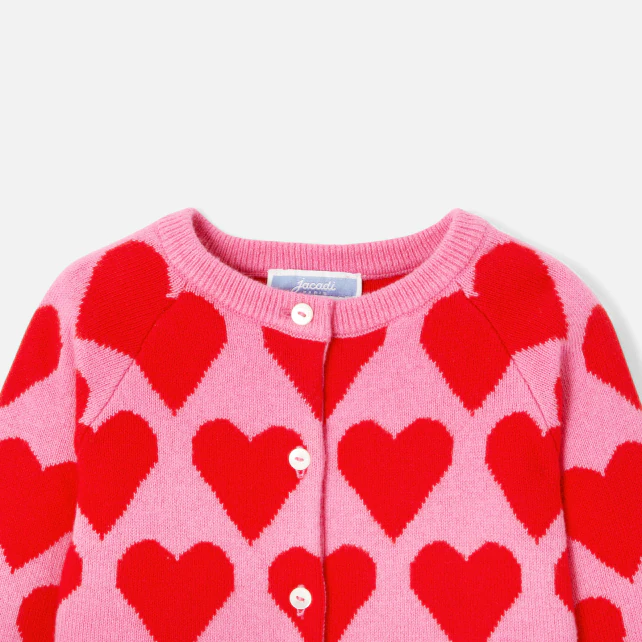 Baby girl small hearts cardigan