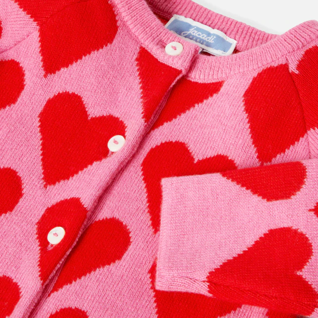 Baby girl small hearts cardigan