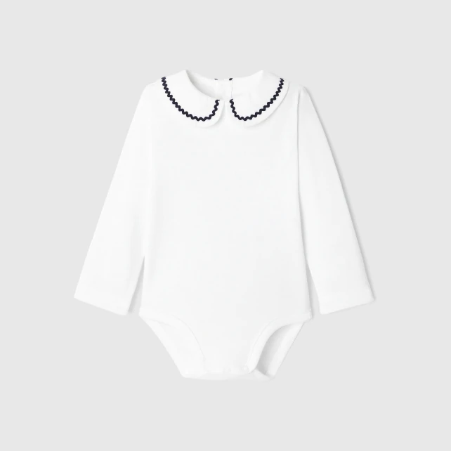 Baby girl bodysuit with fancy collar