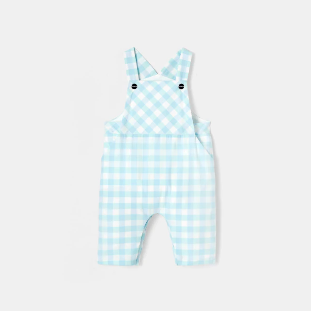 Baby boy gingham dungarees